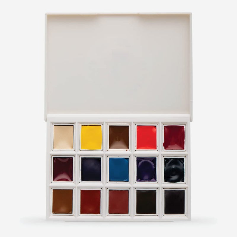 DANIEL SMITH Hand Poured Watercolor, Half Pans, Ultimate Mixing Set with 15 Watercolor Half Pans, 15 Empty Half Pans, 2 Plastic Travel Cases (total 32 pieces) 285650009 - Image 5